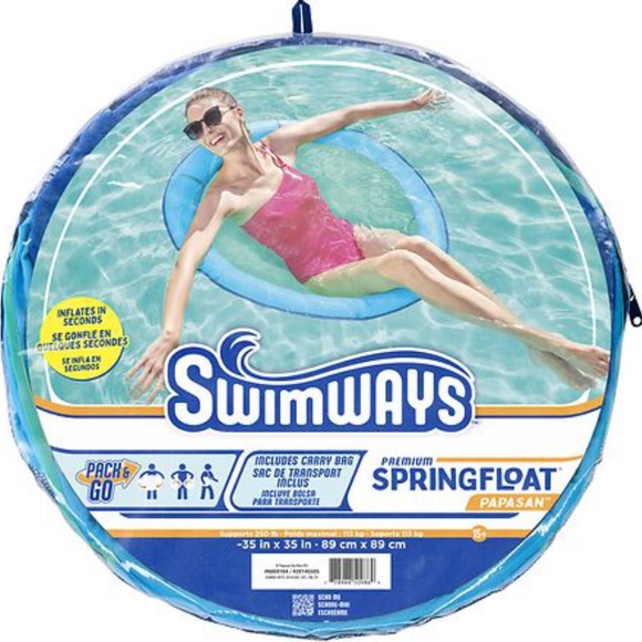 swimways Other - NEW: SwimWays Papasan Spring Float Hyper-Flate Valve - Adult Pool Lounge Chair
